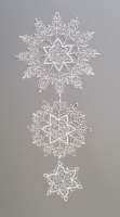 Fensterbild 18x40cm - Sterne 3-fach silber